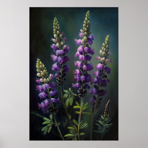 Lila Lupine Blume Art Print Poster