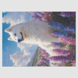 Lila Lupine-Blume für Samoyed Hund Seidenpapier