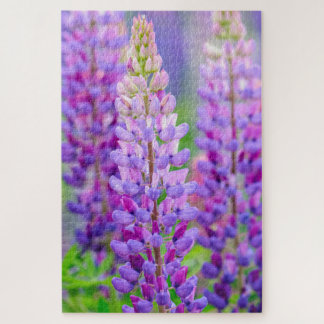 Lila Lupine-Blumen-Puzzlespiel Puzzle