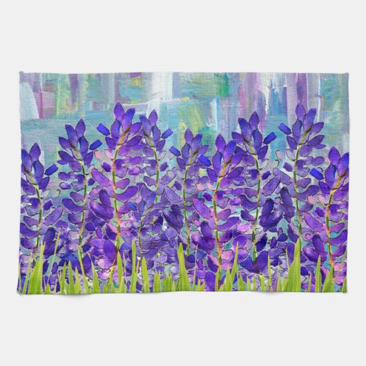 Lila Lupine Floral Wildblumen Küchentücher (Horizontal)