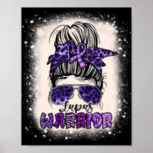 Lila Lupus Awareness Leopard Messy Bun Lupus Poster