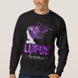 Lila Lupusbewusstsein Frauen Gefärbte Krawatte Sch Sweatshirt