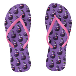 Lila lustige Cartoon-Aubergine Badesandalen