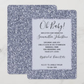 Lila Luxe Glitzer Einladung (Vorne/Hinten)