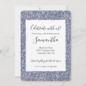 Lila Luxe Glitzer Einladung (Vorderseite)