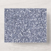 Lila Luxe Glitzer Pearl White All In One Einladung (Rückseite)