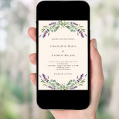 Lila Luxushochzeit in Beige-Lavendel Einladung