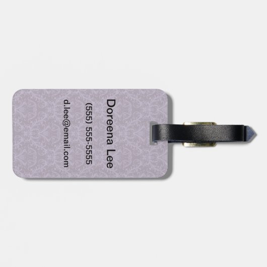 Lila Luxuspapier Gepäckanhänger (Rückseite horizontal)