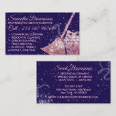 Lila Luxusreinigungsservice Haushaltshilfe Janitor Visitenkarte (Vorne/Hinten)