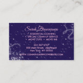 Lila Luxusreinigungsservice Haushaltshilfe Janitor Visitenkarte (Rückseite)