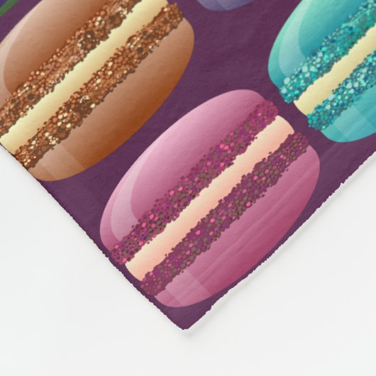 Lila Macaron-Cookies von Girly Glitzer Fleecedecke (Ecke)