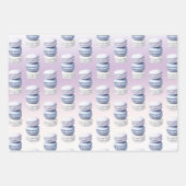 Lila Macarons Florale Cupcakes Geburtstag Geschenkpapier Set (Vorderseite)