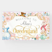 lila Mädchen, 1. Geburtstag, Alice Onederland-Bann Banner (Horizontal)