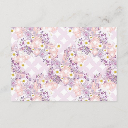 lila Mädchen Heißluftballon Bücher für Babyeinsatz Begleitkarte (Rückseite)