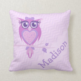 Lila Mädchen nannten Eule chervon Kissenkissen Kissen