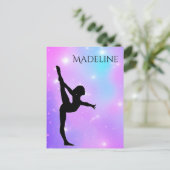 Lila Mädchen Postkarte (Stehend Vorderseite)