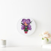 Lila Mädchen Runde Wanduhr (Zuhause)