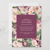 Lila, mädchenhaftes Foto Geburtstag Einladung (Rückseite)