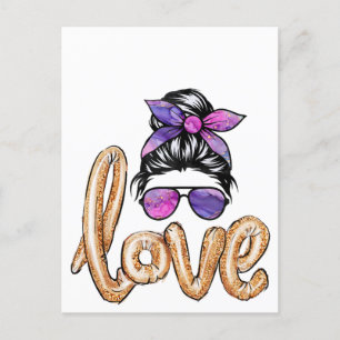 Lila Mädchensonnenbrille Valentinstag Liebe Postkarte