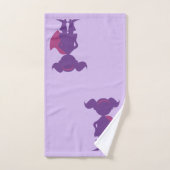 Lila Mädchensuperhero-Silhouette-personalisierte Badhandtuch Set (Handtuch)