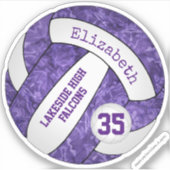 lila Mädchenvolleyball mit Maskottchen Aufkleber (Vorderseite)