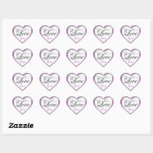 Lila "Made with Liebe by _____" - Heart Stickers (Blatt)