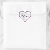 Lila "Made with Liebe by _____" - Heart Stickers (Tasche)