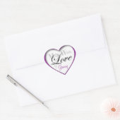 Lila "Made with Liebe by _____" - Heart Stickers (Umschlag)