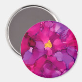 Lila Magenta Abstrakte Blume Magnet (Vorderseite/Rückseite)