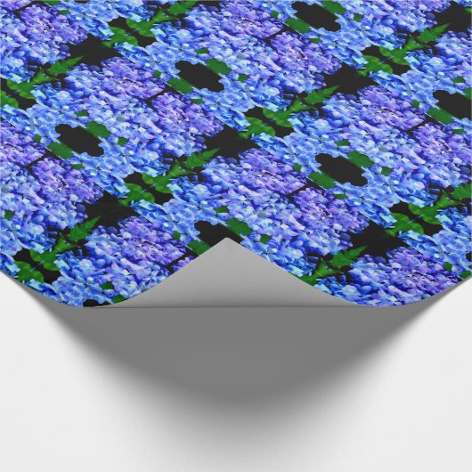 lila Magenta blühende Hydrangea Geschenkpapier (Ecke)