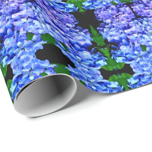 lila Magenta blühende Hydrangea Geschenkpapier (Rolleneckpunkt)