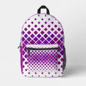 Lila Magenta Diamonds Design Back Pack Bedruckter Rucksack (Vorderseite)