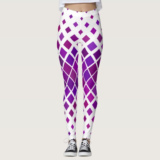 Lila Magenta Diamonds Design Leggings (Vorderseite)