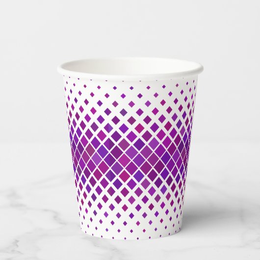 Lila Magenta Diamonds Design Pappbecher (Rückseite)
