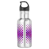 Lila Magenta Diamonds Design Wasserflasche (Rückseite)