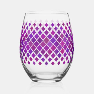 Lila Magenta Diamonds Design Weinglas Ohne Stiel