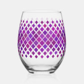 Lila Magenta Diamonds Design Weinglas Ohne Stiel (Rückseite)