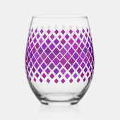 Lila Magenta Diamonds Design Weinglas Ohne Stiel (Rechts)
