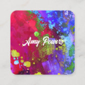 lila Magenta Moderne Malerei Spritzer Quadratische Visitenkarte (Vorderseite)