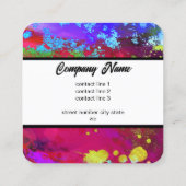 lila Magenta Moderne Malerei Spritzer Quadratische Visitenkarte (Rückseite)