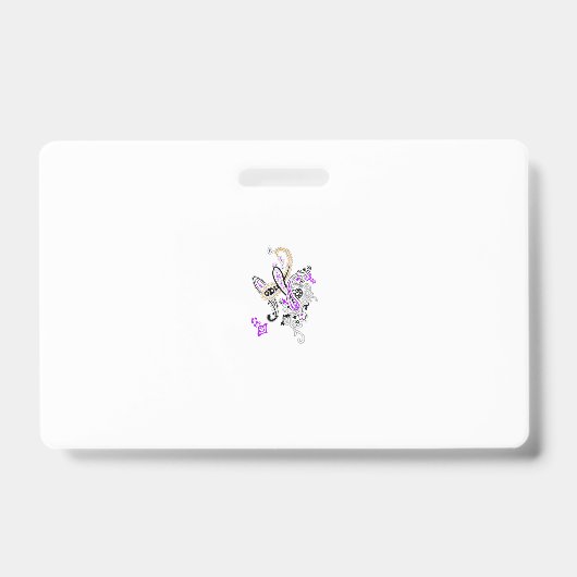 Lila-Magenta, rötlich-orange, Tealisch-blaue Mädch Ausweis (Front)