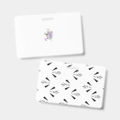 Lila-Magenta, rötlich-orange, Tealisch-blaue Mädch Ausweis (Front & Back)