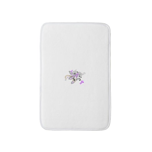 Lila-Magenta, rötlich-orange, Tealisch-blaue Mädch Badematte (Vorderseite Vertikal)