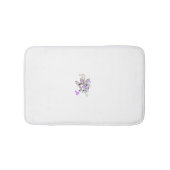 Lila-Magenta, rötlich-orange, Tealisch-blaue Mädch Badematte (Vorderseite)