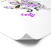 Lila-Magenta, rötlich-orange, Tealisch-blaue Mädch Poster (Ecke)