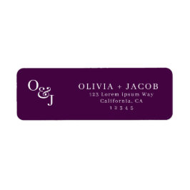 Lila magenta stylish script Monogram Wedding