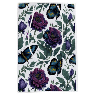 Lila magentafarbene Schmetterlinge aus Pflaumen Mittlere Geschenktüte