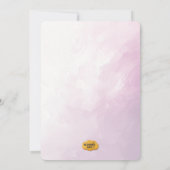 Lila Magic Bear Baby Shower Einladung für Mädchen (Rückseite)