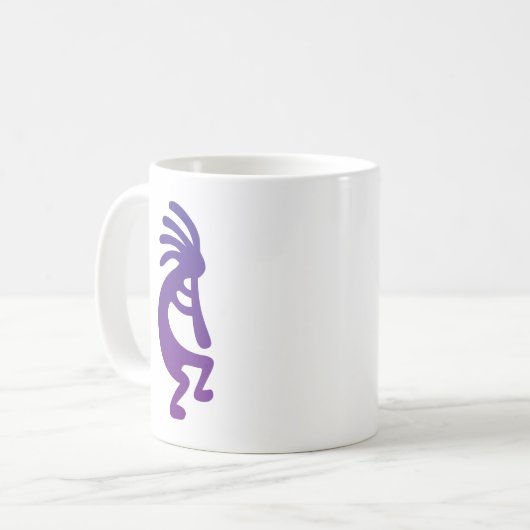 Lila Magic Kokopelli Kaffeetasse (Vorderseite Links)