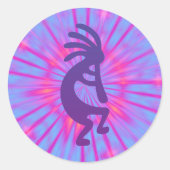 Lila Magic Kokopelli Runder Aufkleber (Vorderseite)